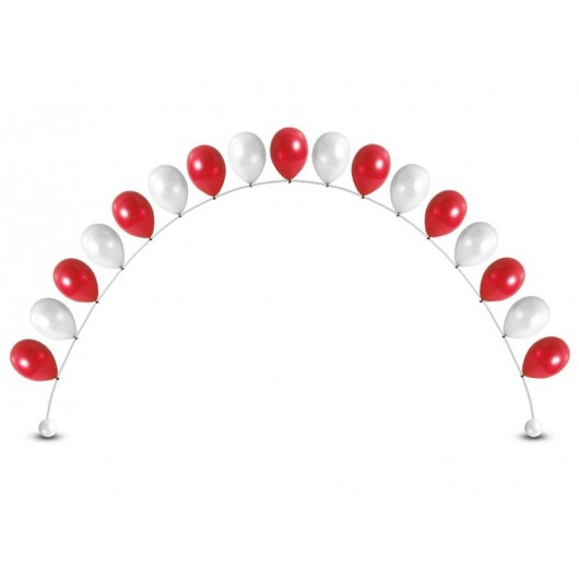 Арка из гелиевых шаров, (красные белые) Цена за 1 метр