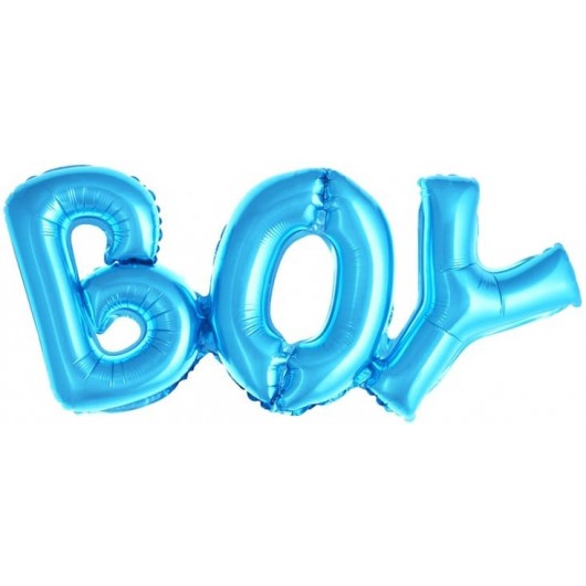 Шар Фигура, Надпись "Boy", Голубой